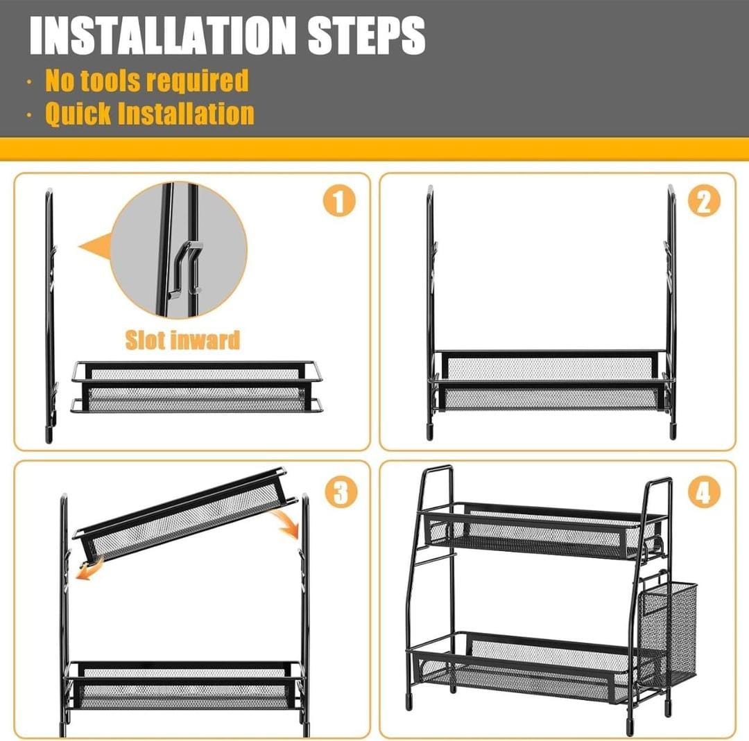 Black 2 tier organizers