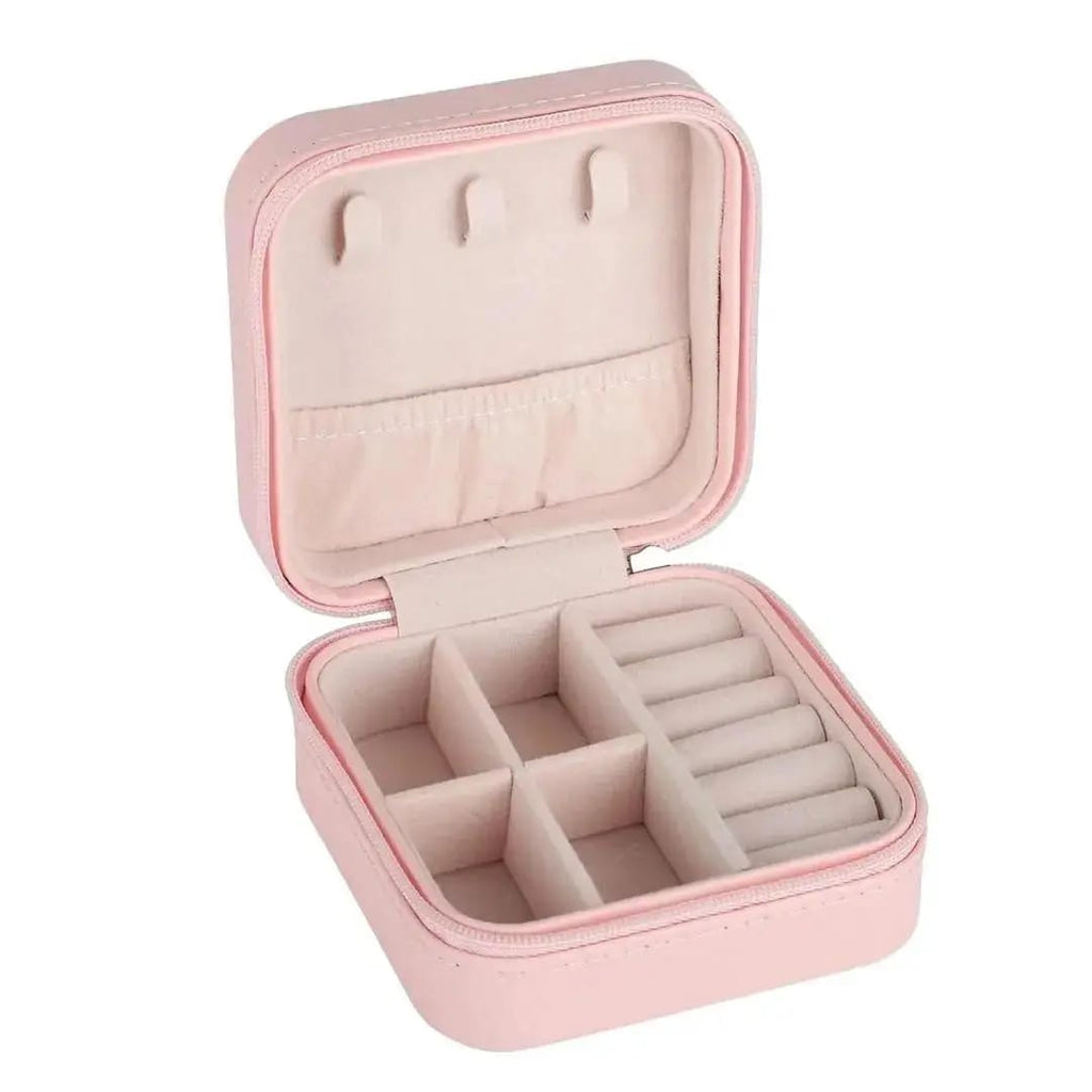Portable Leather Travel Jewelry Organizer Box – Mini Jewelry Storage Case for Rings, Earrings & Necklaces