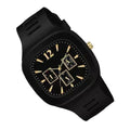 Men's Square Black Quartz Watch | Matte Black Silicone Strap Wristwatch