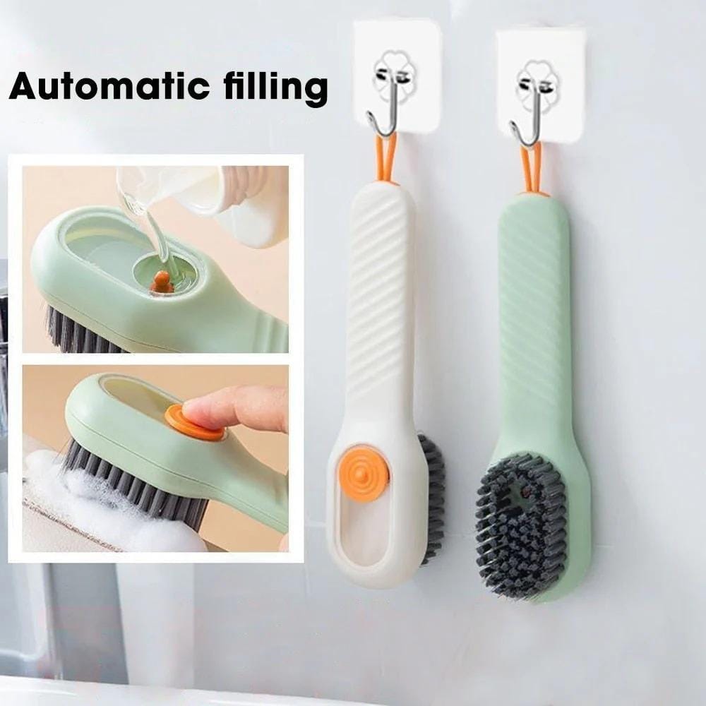 Multifunctional Liquid Dispensing Scrub Brush | Automatic Soap Dispenser Cleaning Tool