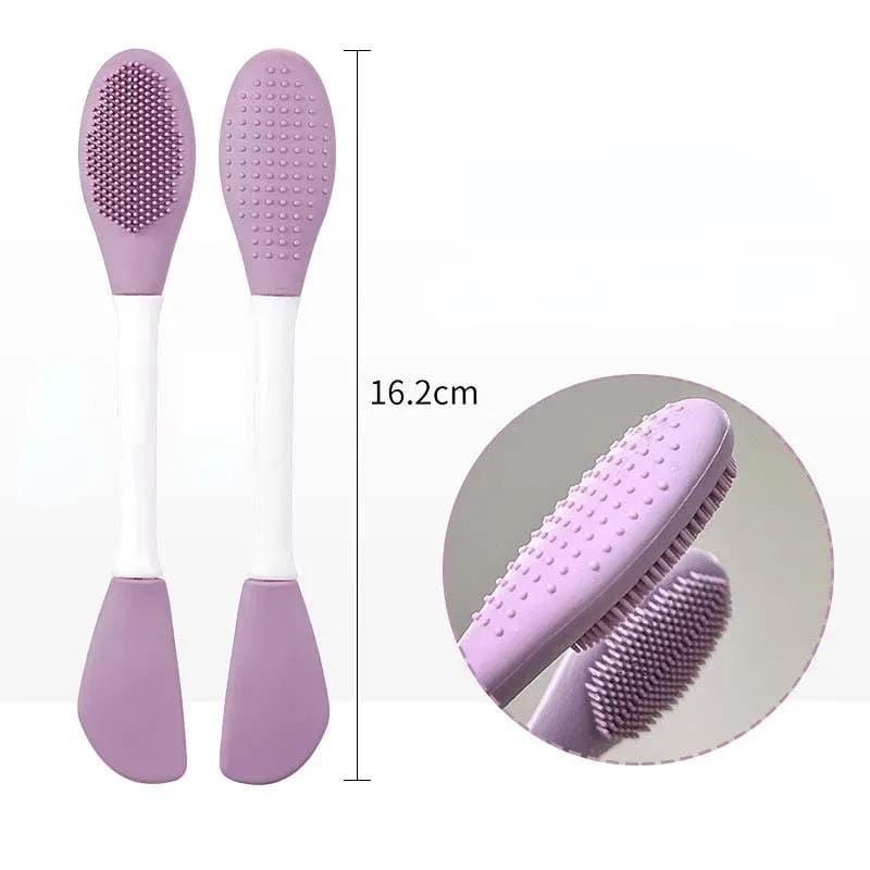 Double-Ended Silicone Face Mask Brush & Cleansing Scrubber | Dual-Head Skincare Applicator