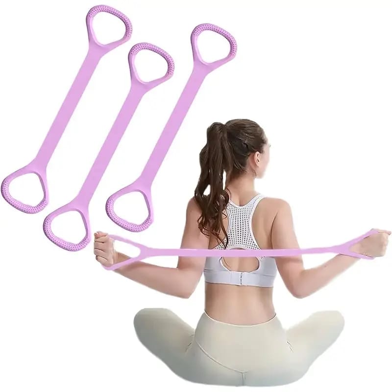 Silicone Figure 8 Resistance Band | Ergonomic Back Stretcher & Yoga Pull Rope