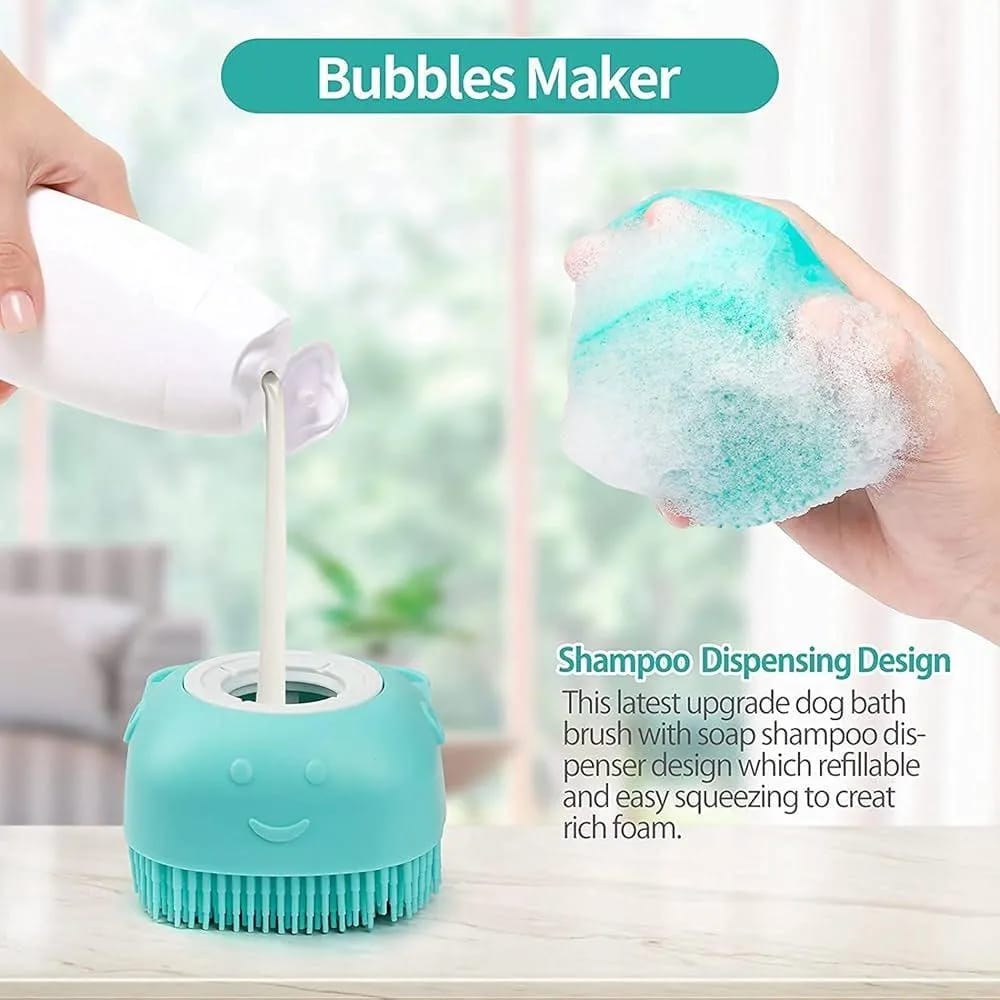 Refillable Silicone Bath Brush & Body Scrubber with Soap Dispenser | Soft Exfoliating Massage Sponge
