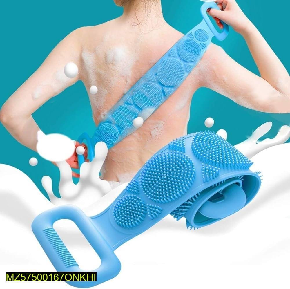 Silicone Body Back Scrubber Belt | Double-Sided Exfoliating Shower Towel with Handles