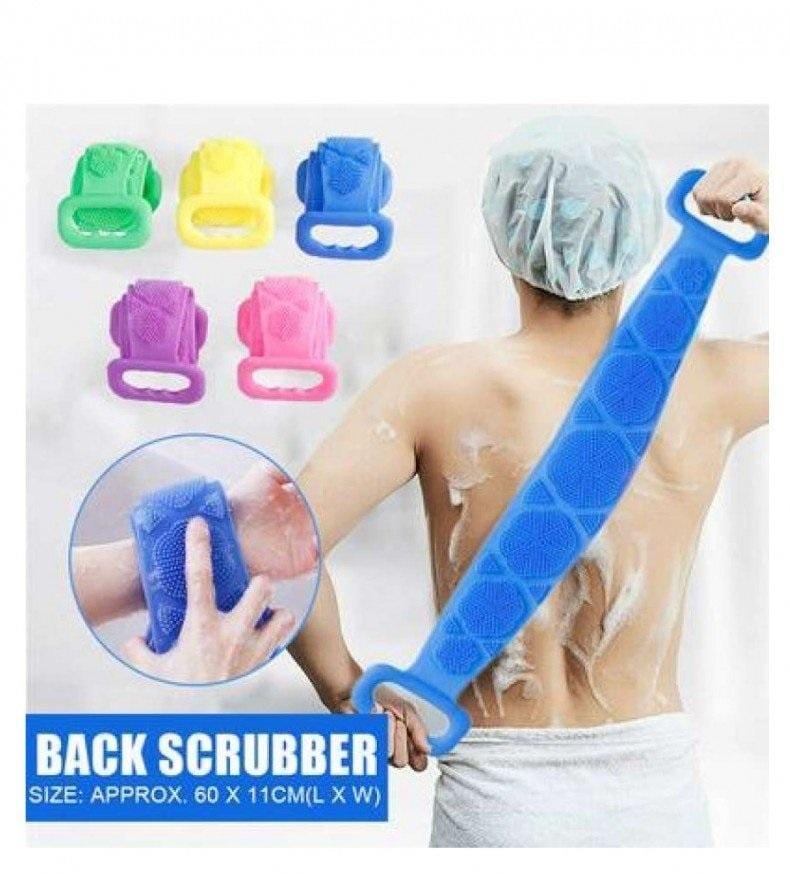 Silicone Body Back Scrubber Belt | Double-Sided Exfoliating Shower Towel with Handles