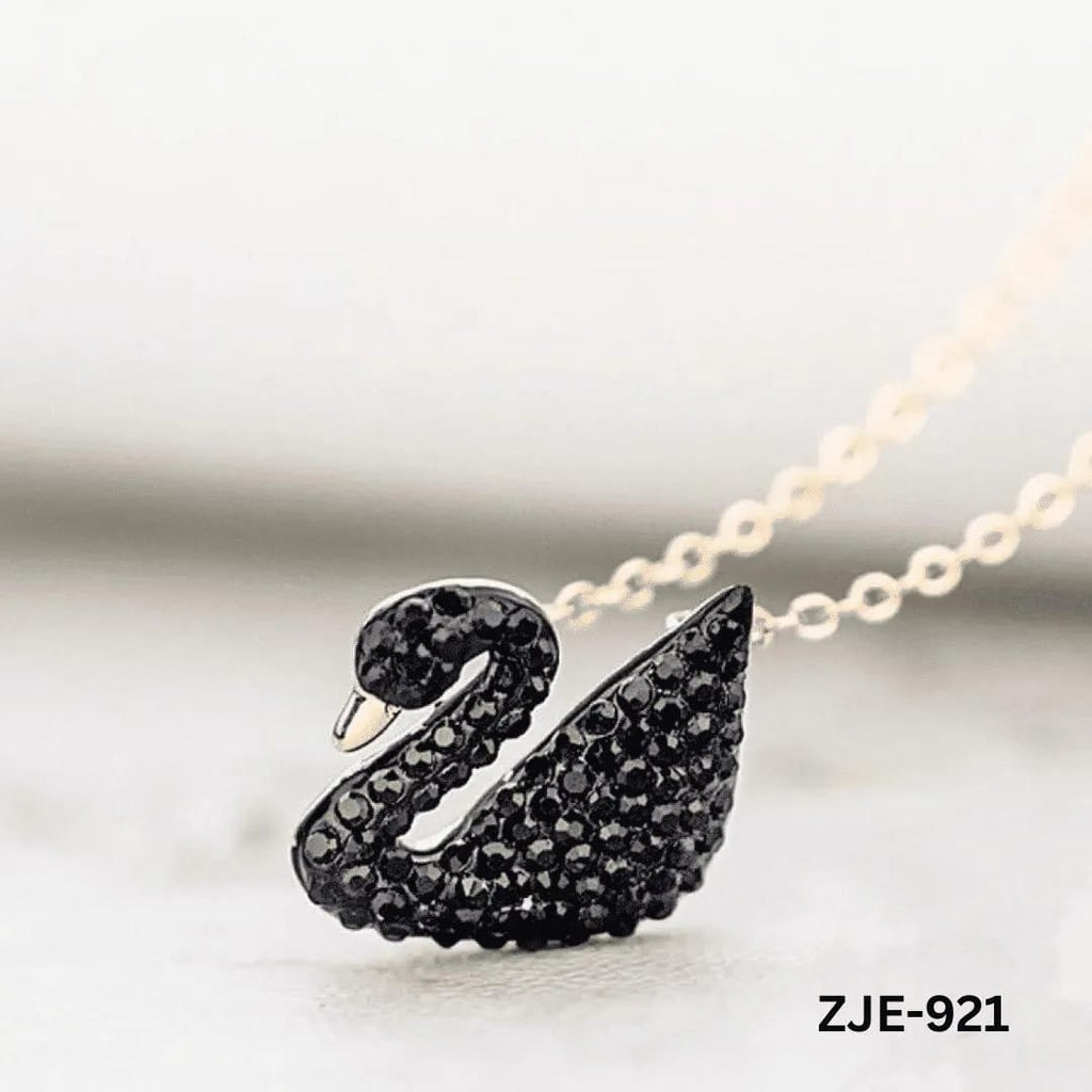 Sparkling Crystal Swan Pendant Necklace | Rose Gold & Silver Chain Jewelry for Women