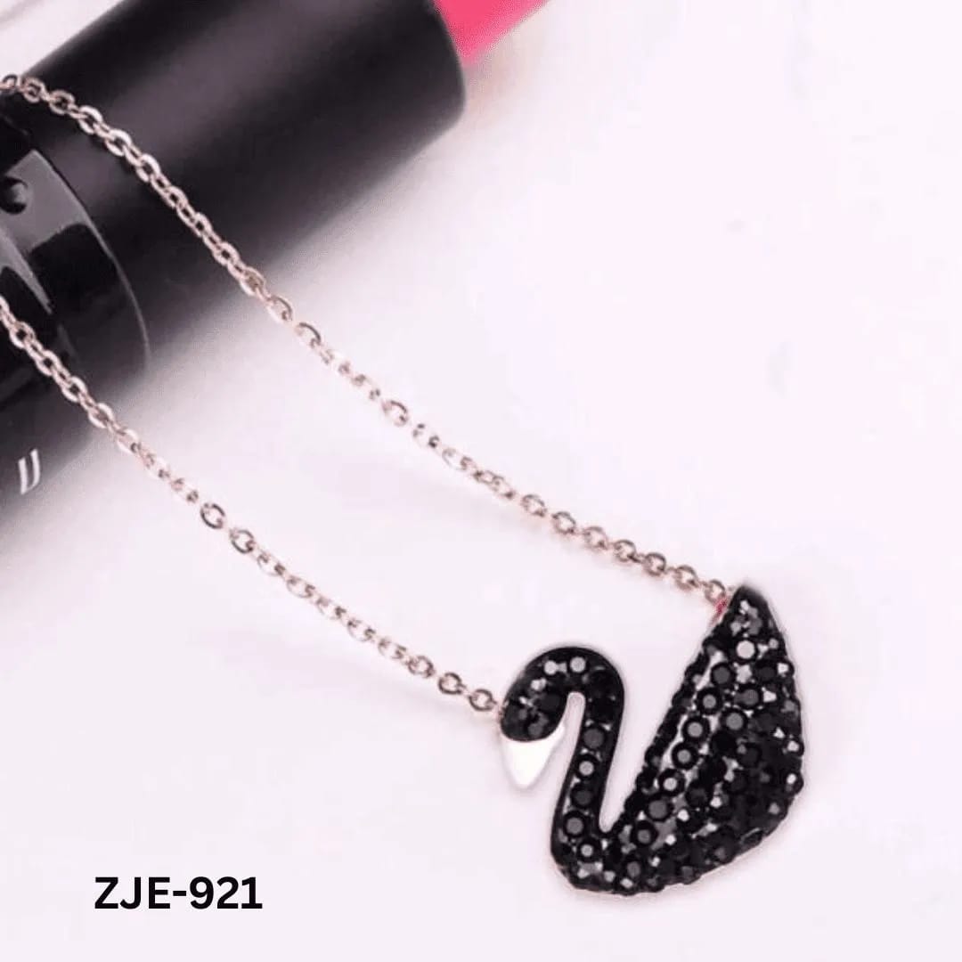 Sparkling Crystal Swan Pendant Necklace | Rose Gold & Silver Chain Jewelry for Women