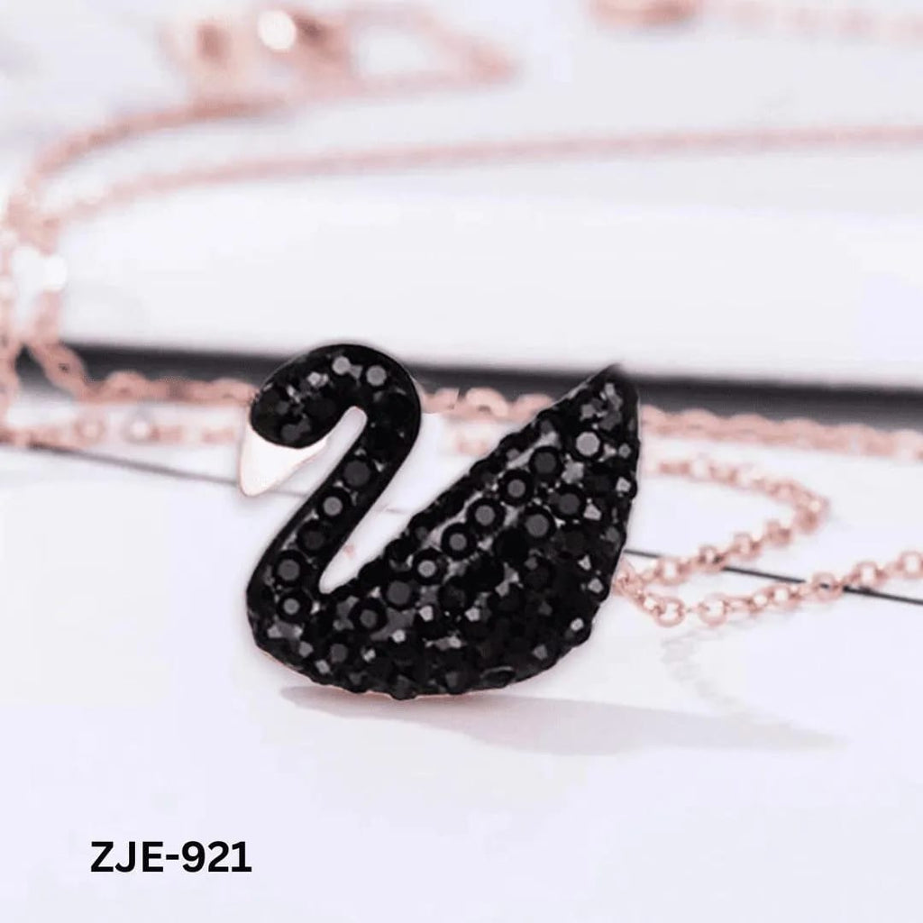 Sparkling Crystal Swan Pendant Necklace | Rose Gold & Silver Chain Jewelry for Women