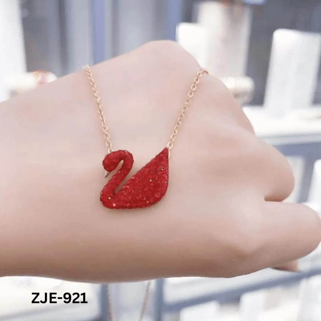 Sparkling Crystal Swan Pendant Necklace | Rose Gold & Silver Chain Jewelry for Women