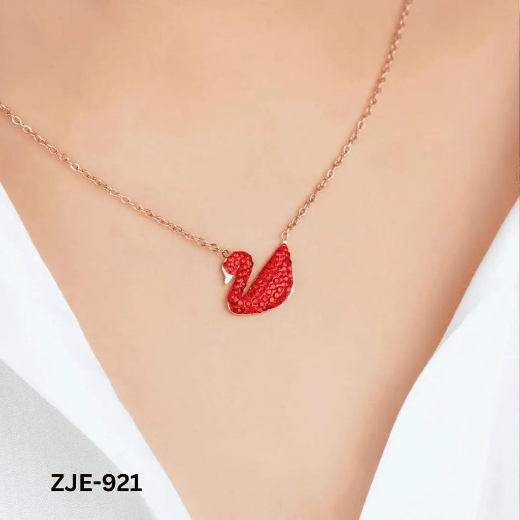 Sparkling Crystal Swan Pendant Necklace | Rose Gold & Silver Chain Jewelry for Women