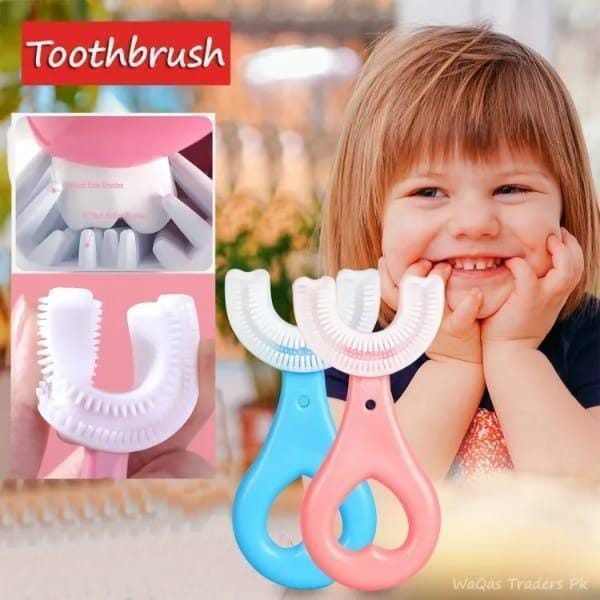 Kids U-Shaped Silicone Toothbrush | 360 Degree Whole Mouth Training Toothbrush for Toddlers (Ages 2-12)