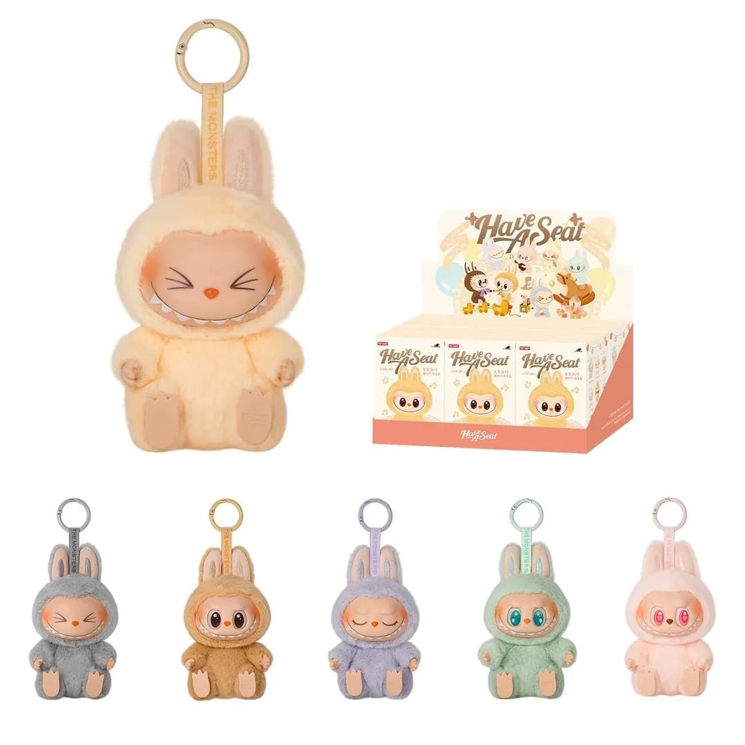 The Monsters "Have A Seat" Vinyl Plush Doll Keychain | Blind Box Plush Pendant Bag Charm