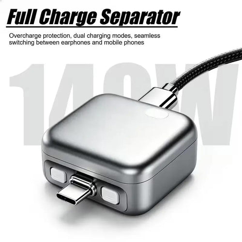 140W USB-C Smart Fast Charger & Full Charge Auto Disconnect Separator Adapter