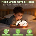 Cute Panda Silicone Night Light | Dimmable Rechargeable Nursery Lamp with White Noise