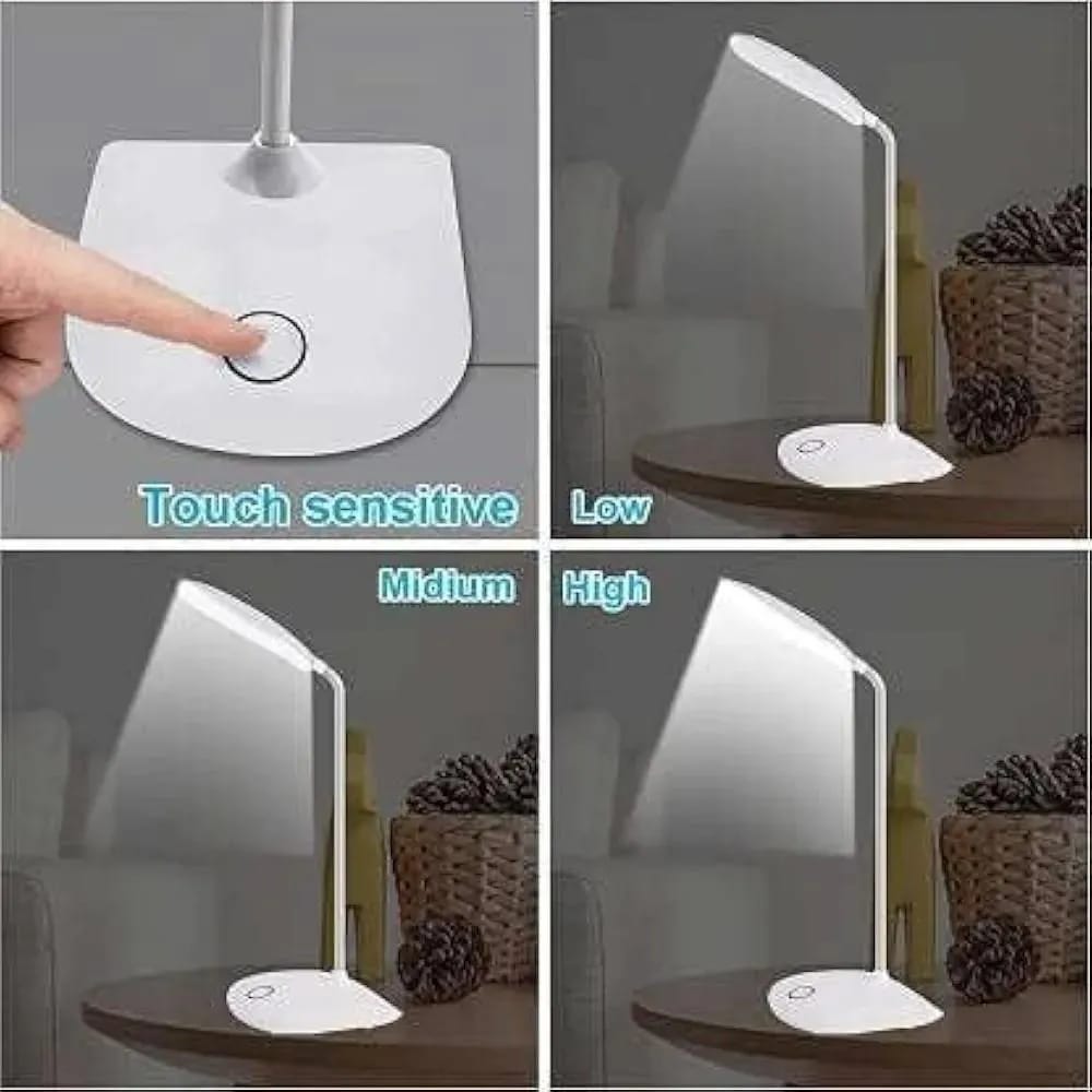 Flexible LED Desk Lamp with Touch Control | Dimmable 3-Level Eye-Caring Table Light